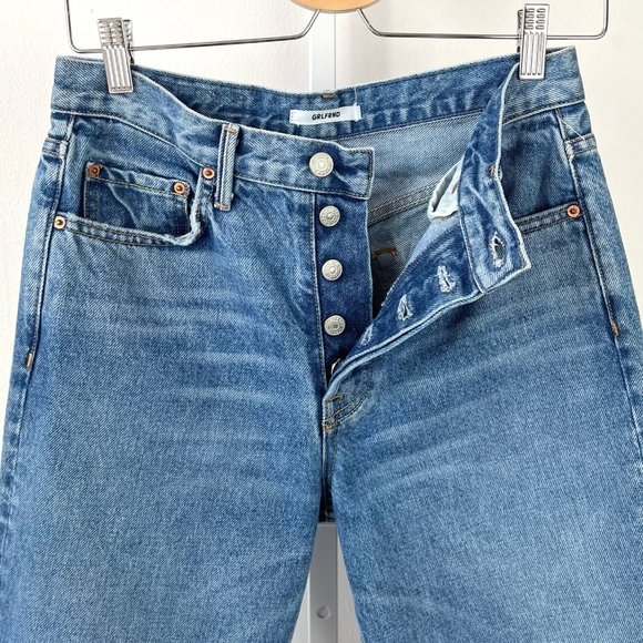 GRLFRND Karolina Jeans Green Eyed Lady Wash Button Fly Blue 27 - Picture 4 of 9